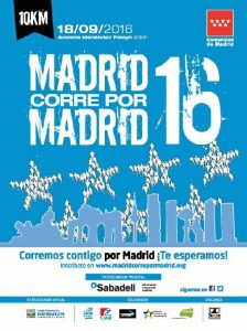 Cartel de la carrera 'Madrid corre por Madrid 2016'.