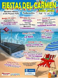 Programación para las Fiestas del Carmen 2016.