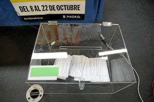 Se puede votar ya a través de la web decidemadrid.es y presencialmente los días 21 y 22 de octubre en las once plazas.